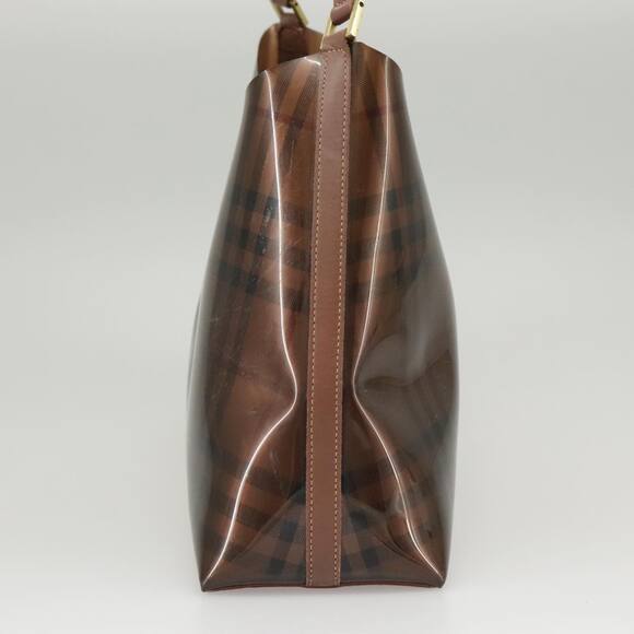 Burberry Nova Check Shoulder Bag Vinyl Leather Brown Gold - Picture 4 of 16